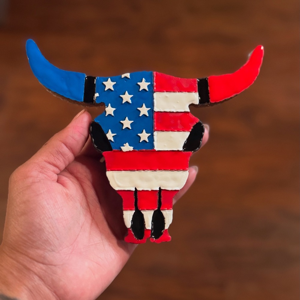 Patriotic Bull Skull Freshie